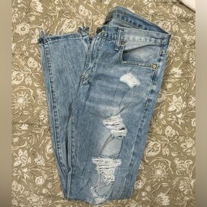 distressed jeans